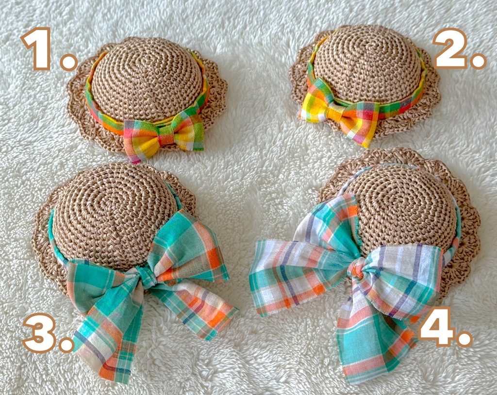 リボン麦わら帽子