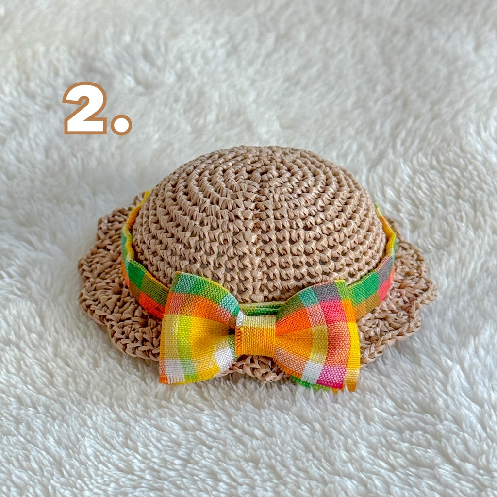 リボン麦わら帽子