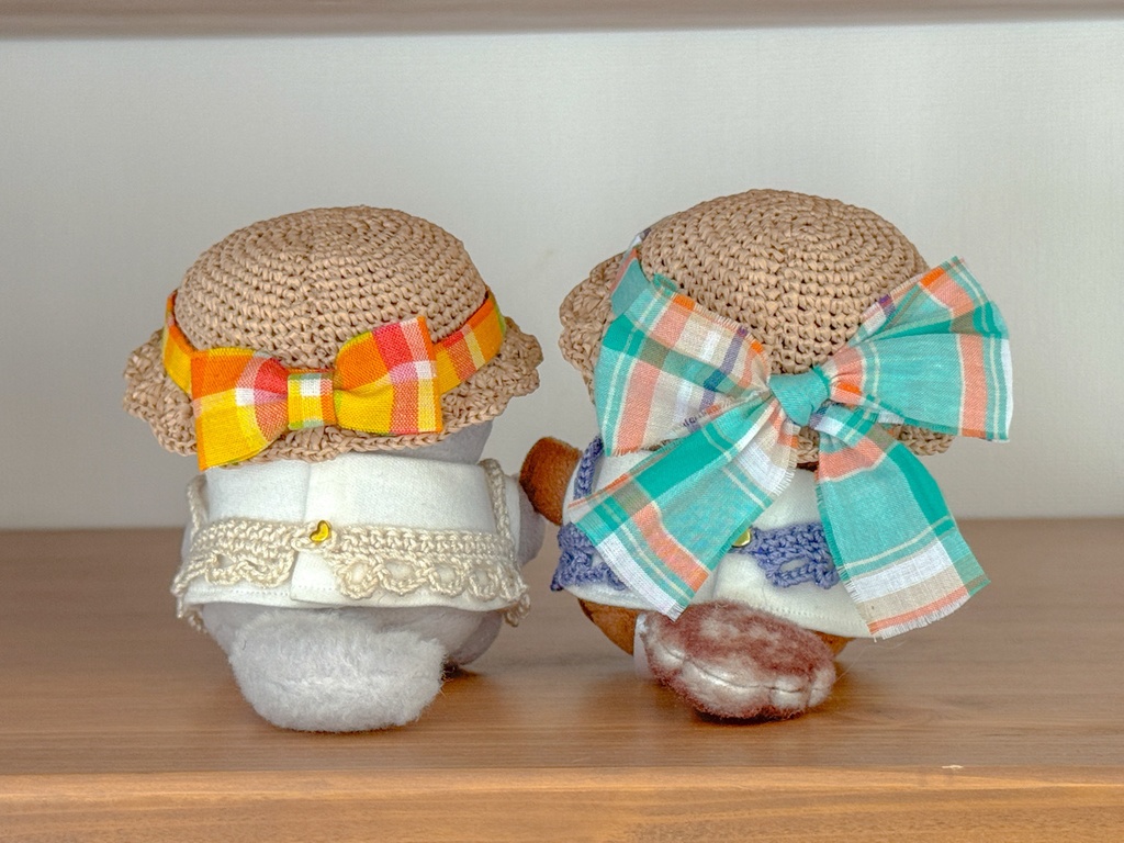 リボン麦わら帽子