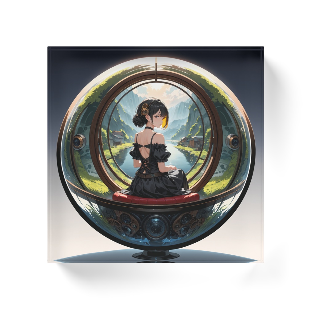 球体保存-アクリルブロック