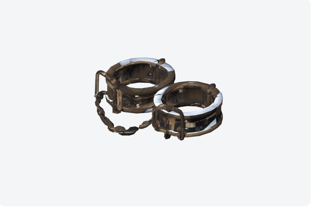 Rusty Handcuffs｜錆びついた手錠 3D アセット　ホラー 　ローポリ　fbx
