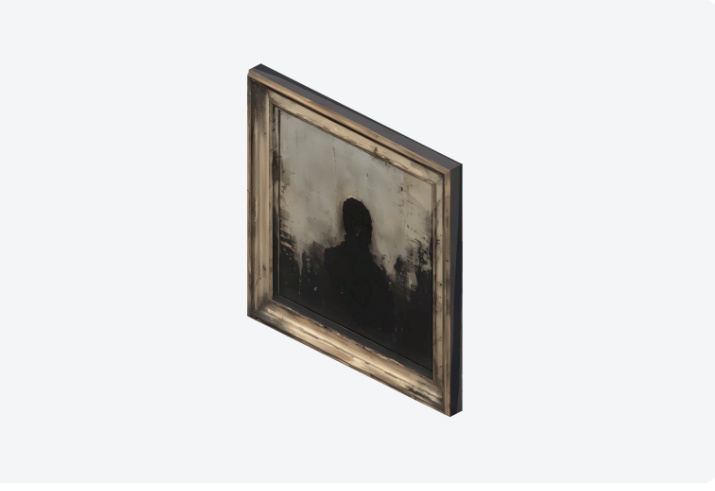 Cursed Painting|呪われた不気味な絵 3D アセット ホラー ローポリ fbx
