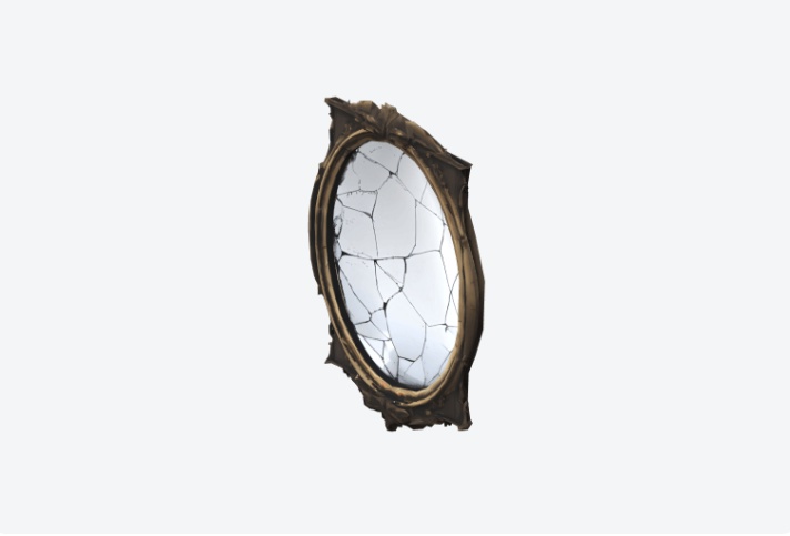 Cursed Mirror|呪われたホラー鏡 3D アセット ホラー ローポリ fbx