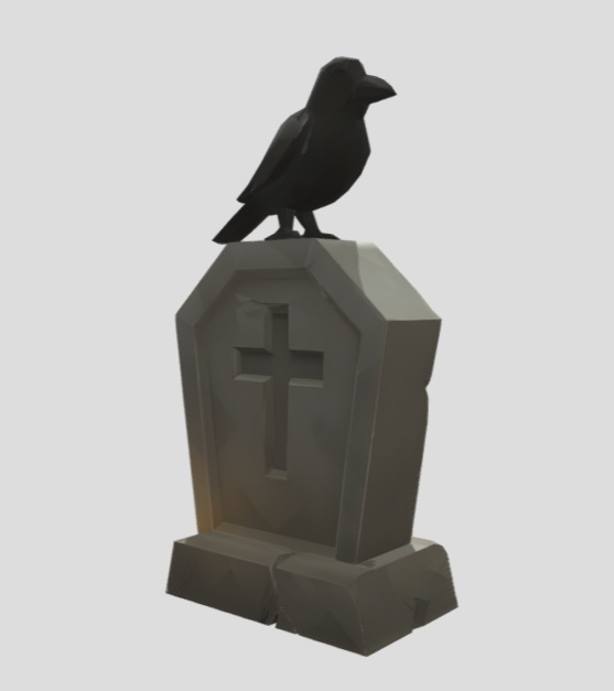 カラスの墓標とロウソク / Raven Gravestone with Candles