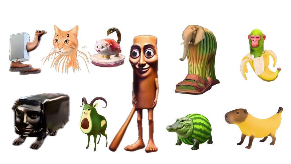 Italian Brainrot Characters Part3|全10体ローポリ3Dモデルセット(2Kテクスチャ)