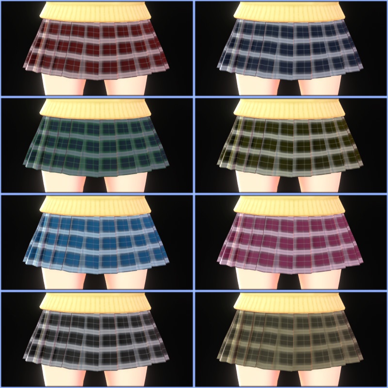 VRoidStudio制服スカート用タータンチェック柄
