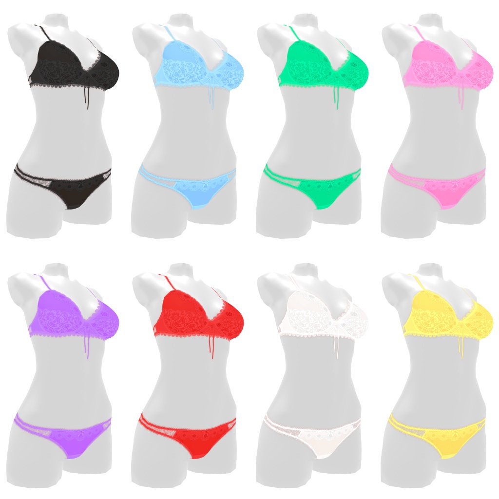 VRoidランジェリー31 カワイイ系さわやかブラ&ショーツ