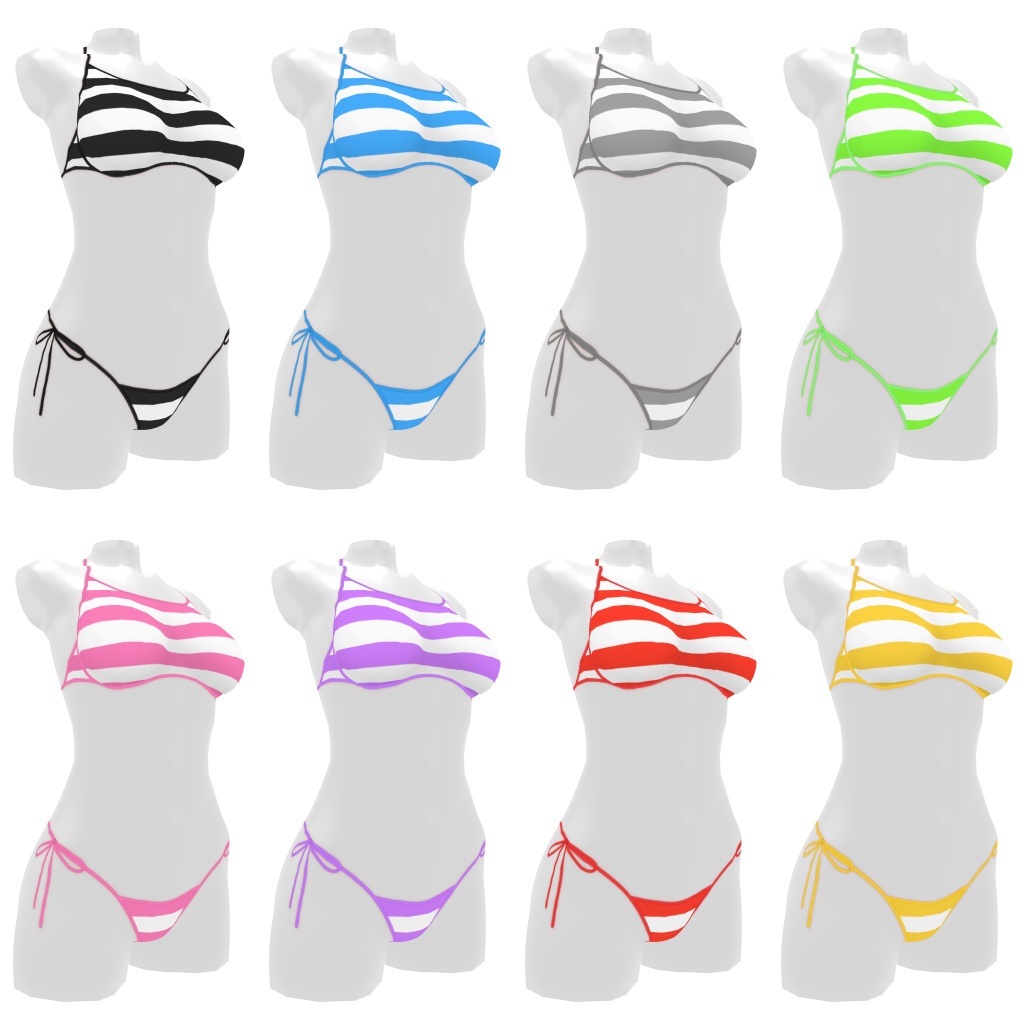 VRoidランジェリー34 スポーティーストライプビキニ