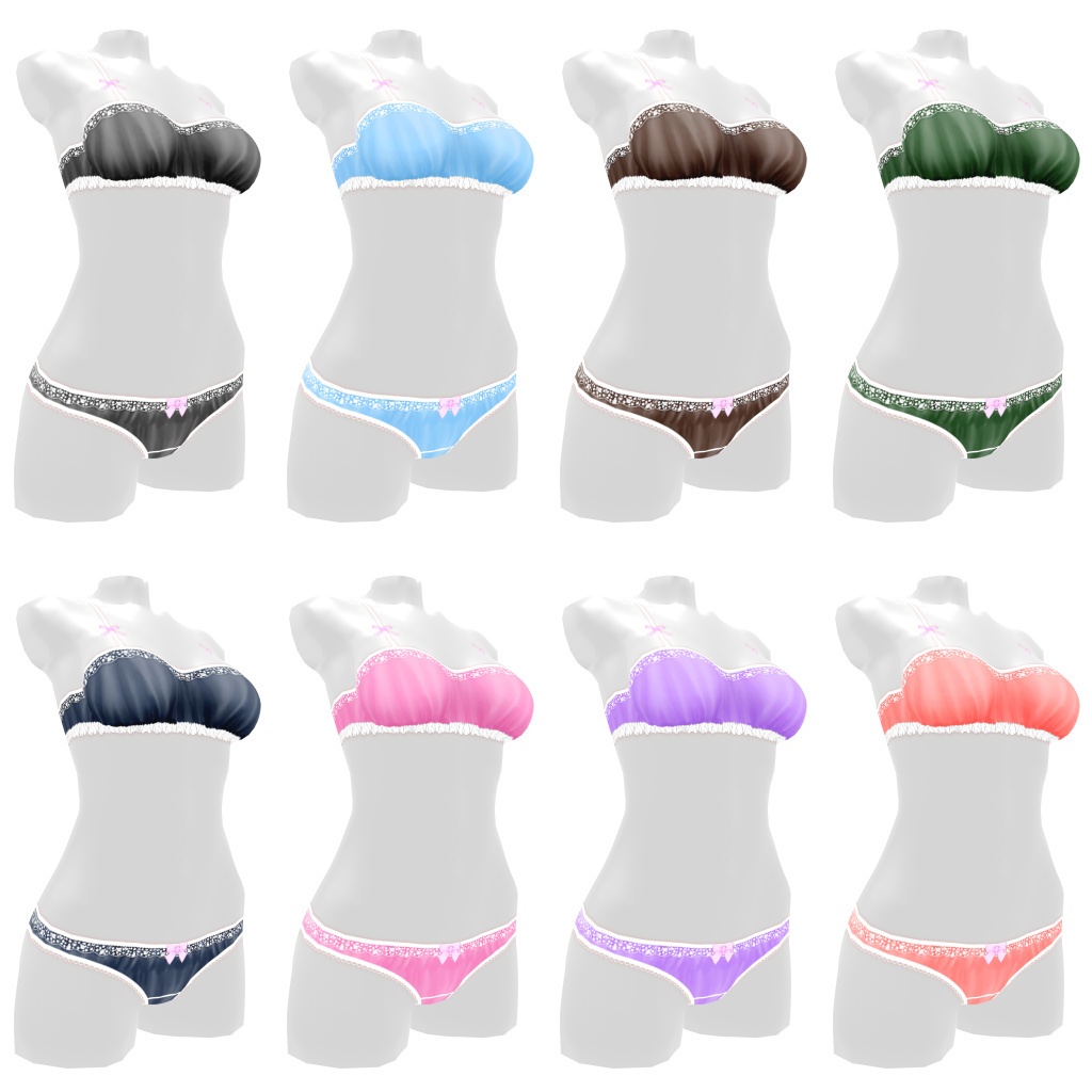 VRoidランジェリー39 クシュっとシワ加工ブラ&ショーツ