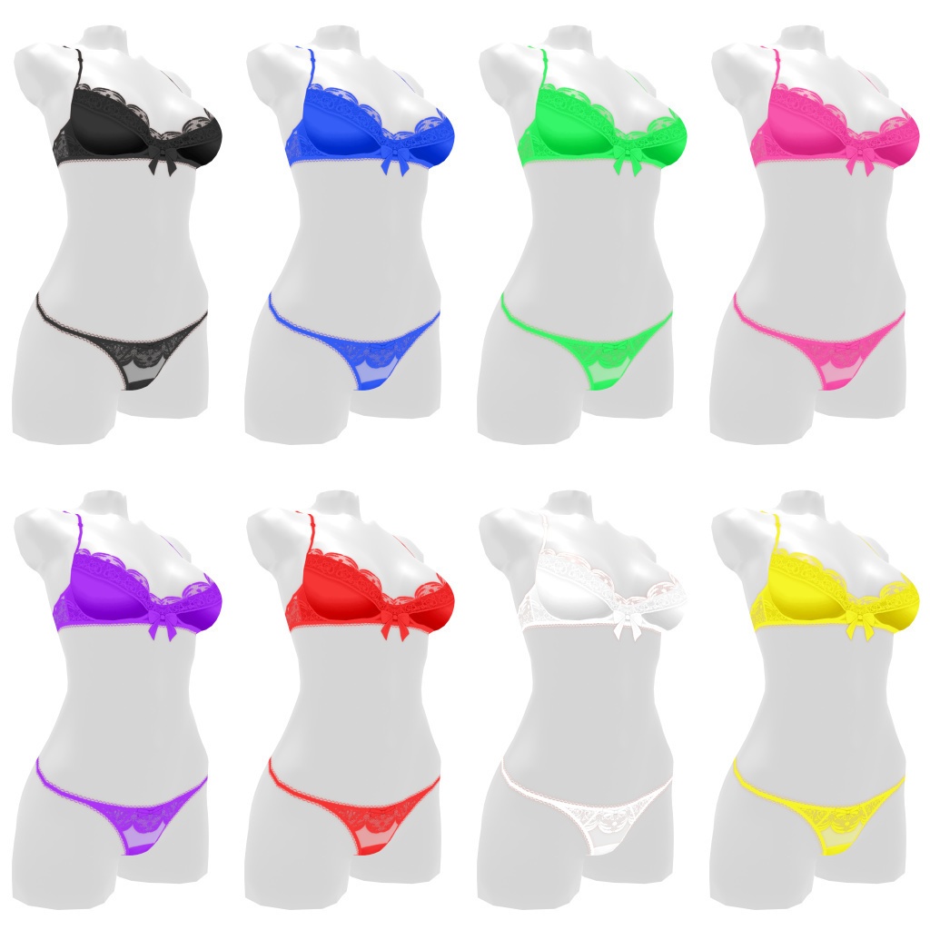 VRoidランジェリー42 清楚系クールレース上下セット