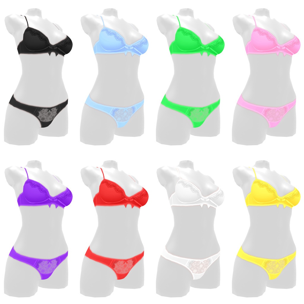 VRoidランジェリー49 シンプル&スタイリッシュブラショーツ