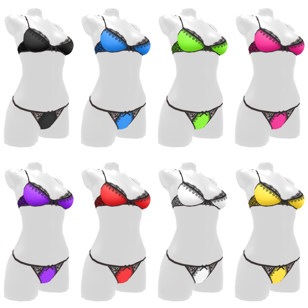 VRoidランジェリー50 ツートーンカジュアルブラショーツ