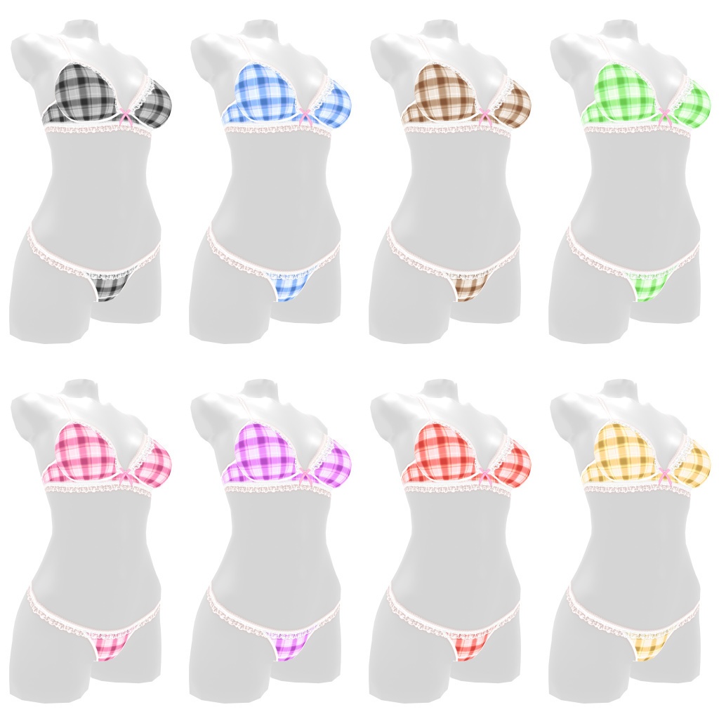 VRoidランジェリー83 チェック柄ヤングカジュアル