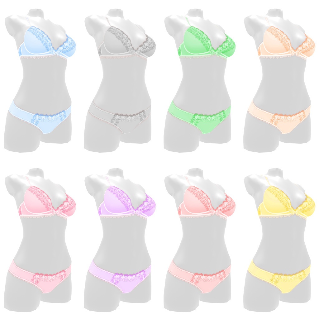 VRoidランジェリー90 パステルデコレース上下