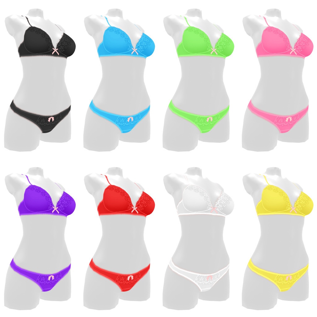 VRoidランジェリー125 バックレースブラショーツ