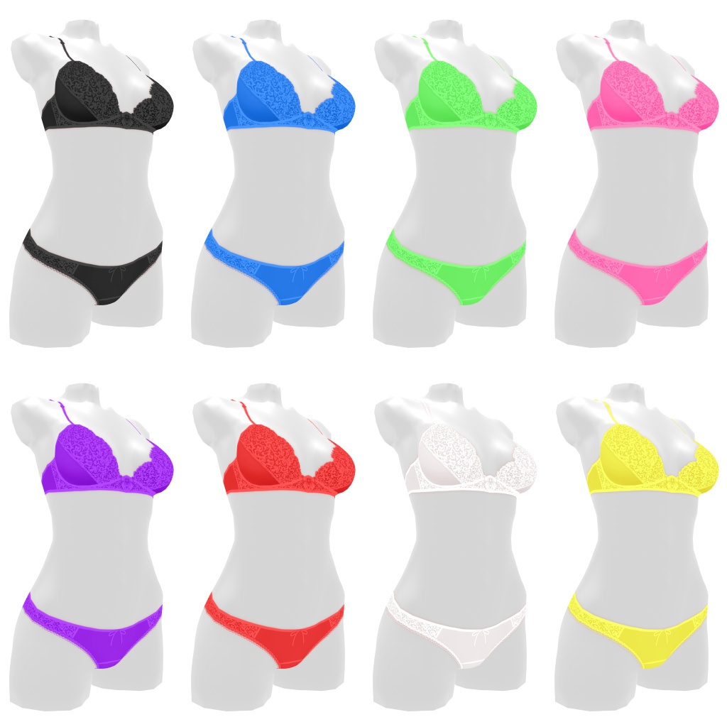 VRoidランジェリー141 レースのオーソドックスブラショーツ