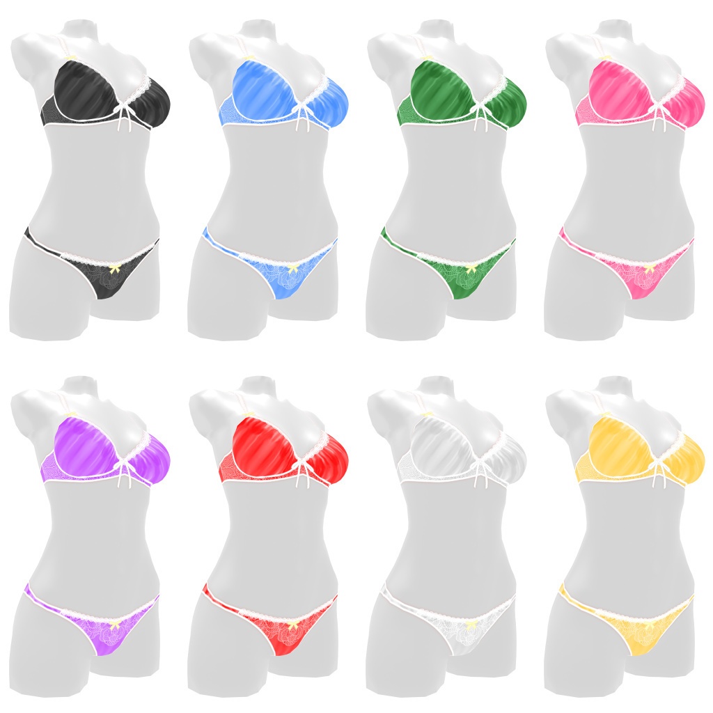 VRoidランジェリー149 ふんわりシュリンクやわらかブラ&ショーツセット