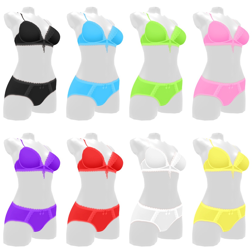 VRoidランジェリー166 すっぽり包み込む安心ショーツ&ブラセット