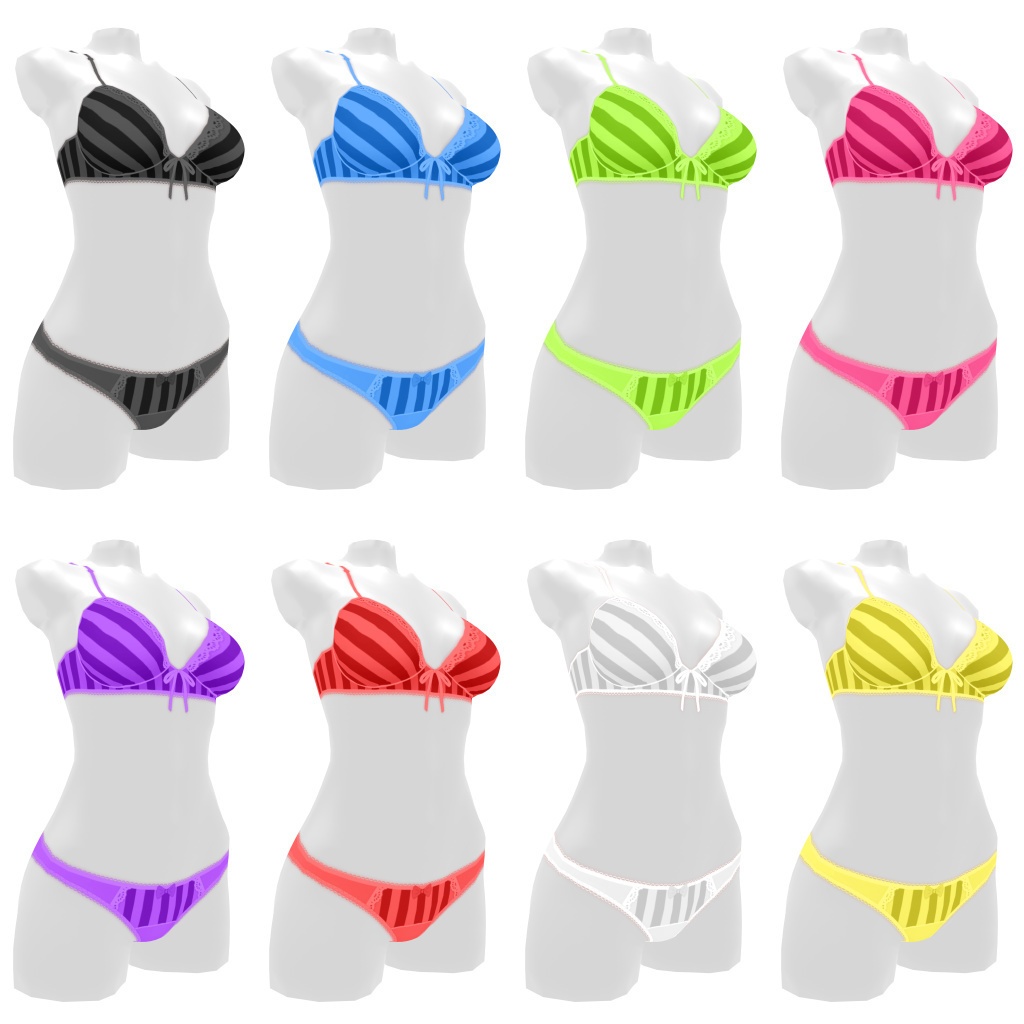 VRoidランジェリー170 ストライプ柄ショップブランドカジュアル