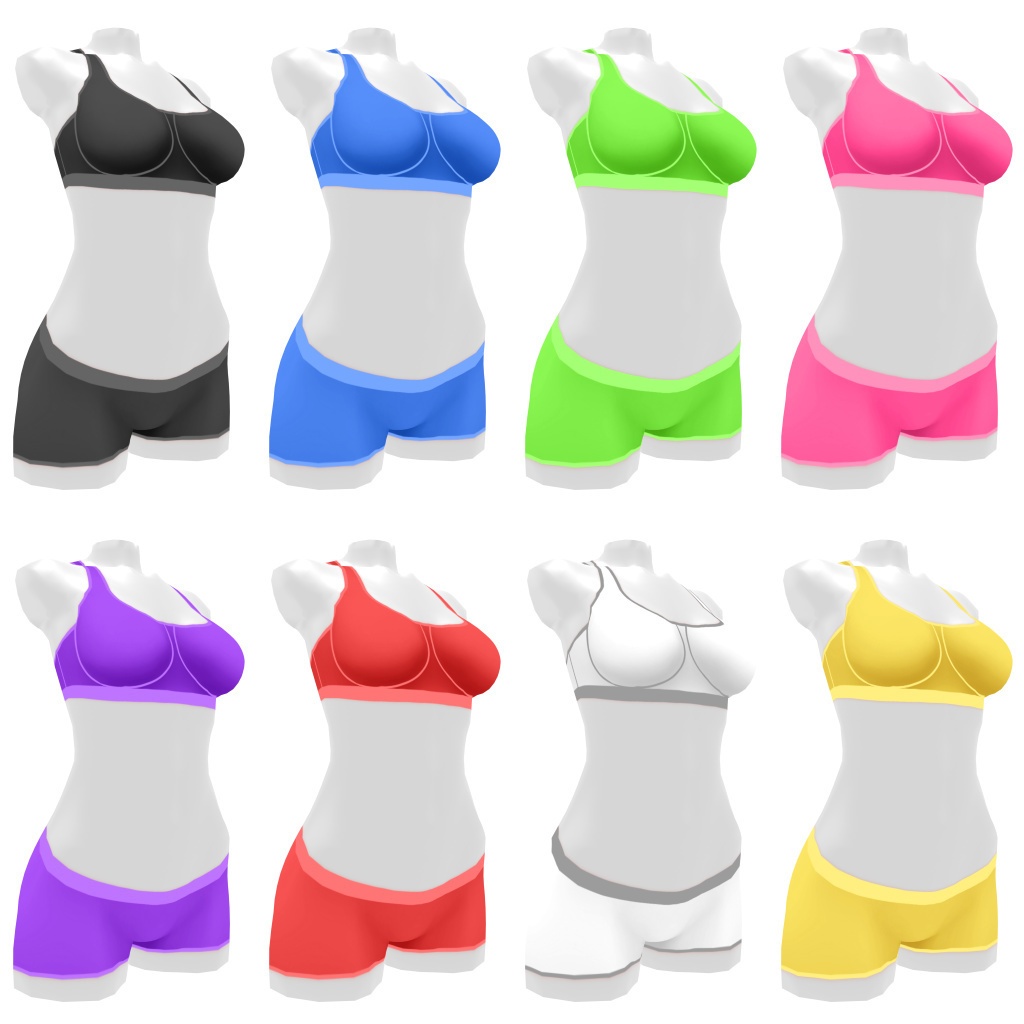 VRoidランジェリー184 スポーティボクサーパンツ&スポブラセット