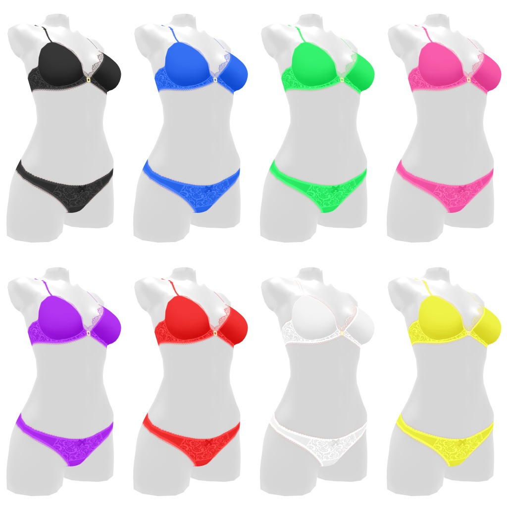 VRoidランジェリー194 フロントホッククロスストラップカジュアル