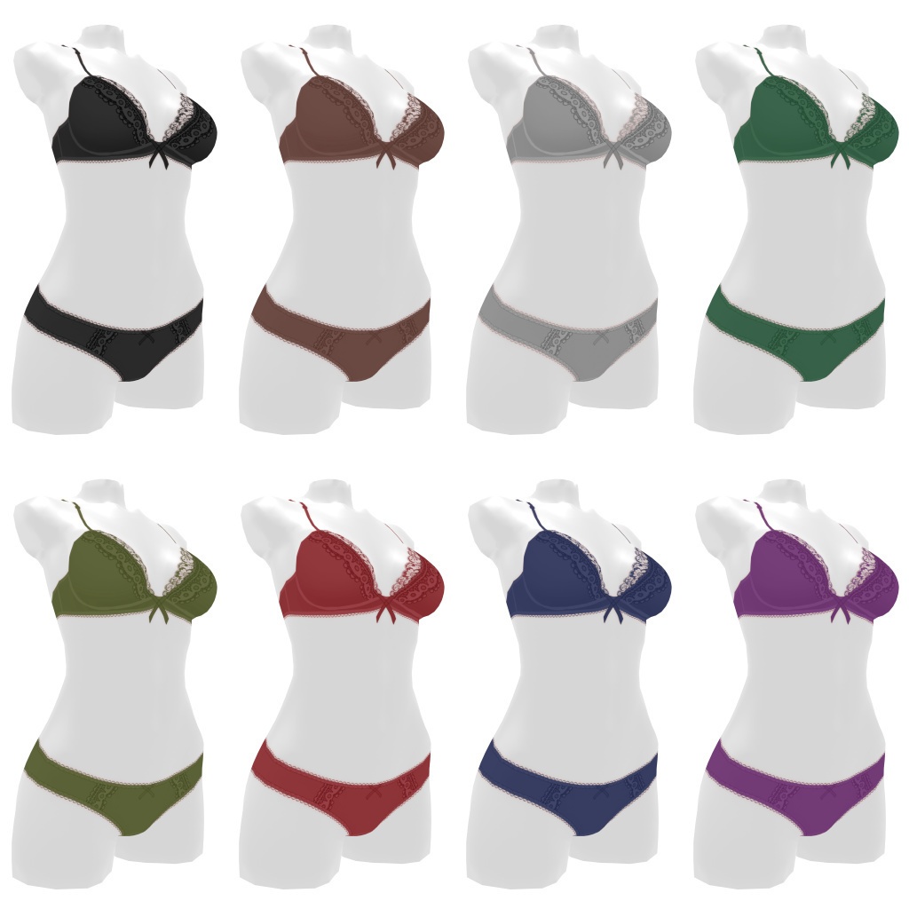 VRoidランジェリー208 シックな彩りのオーソドックス大人カジュアル上下