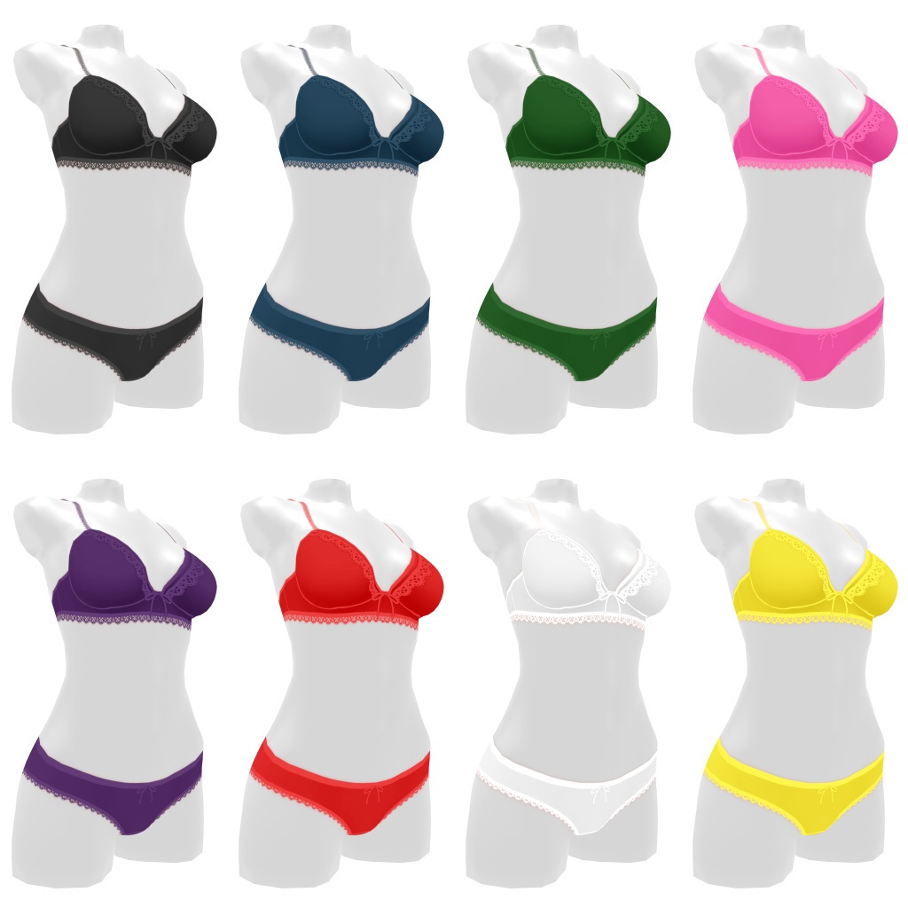 VRoidランジェリー212 やわらかノンワイヤーブラ&ショーツ