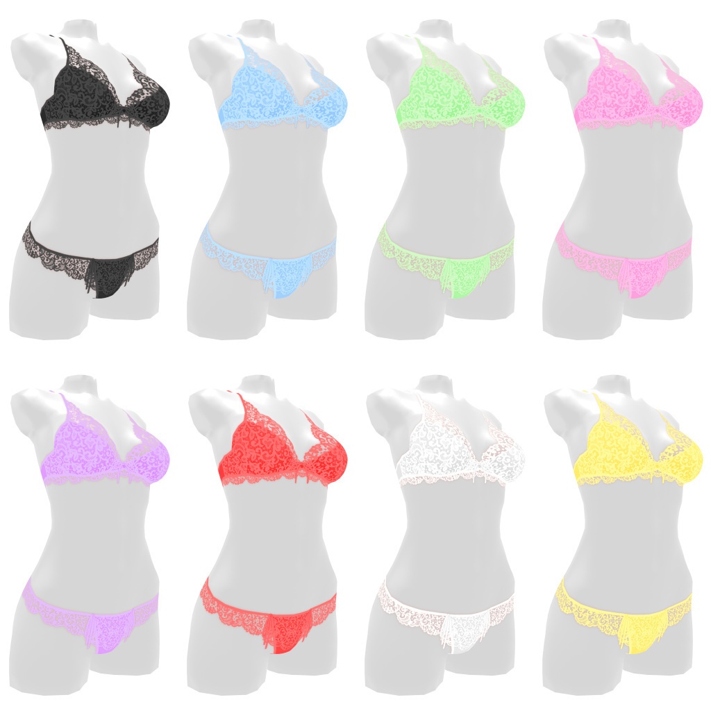 VRoidランジェリー233 エンジェルウィング上下セット