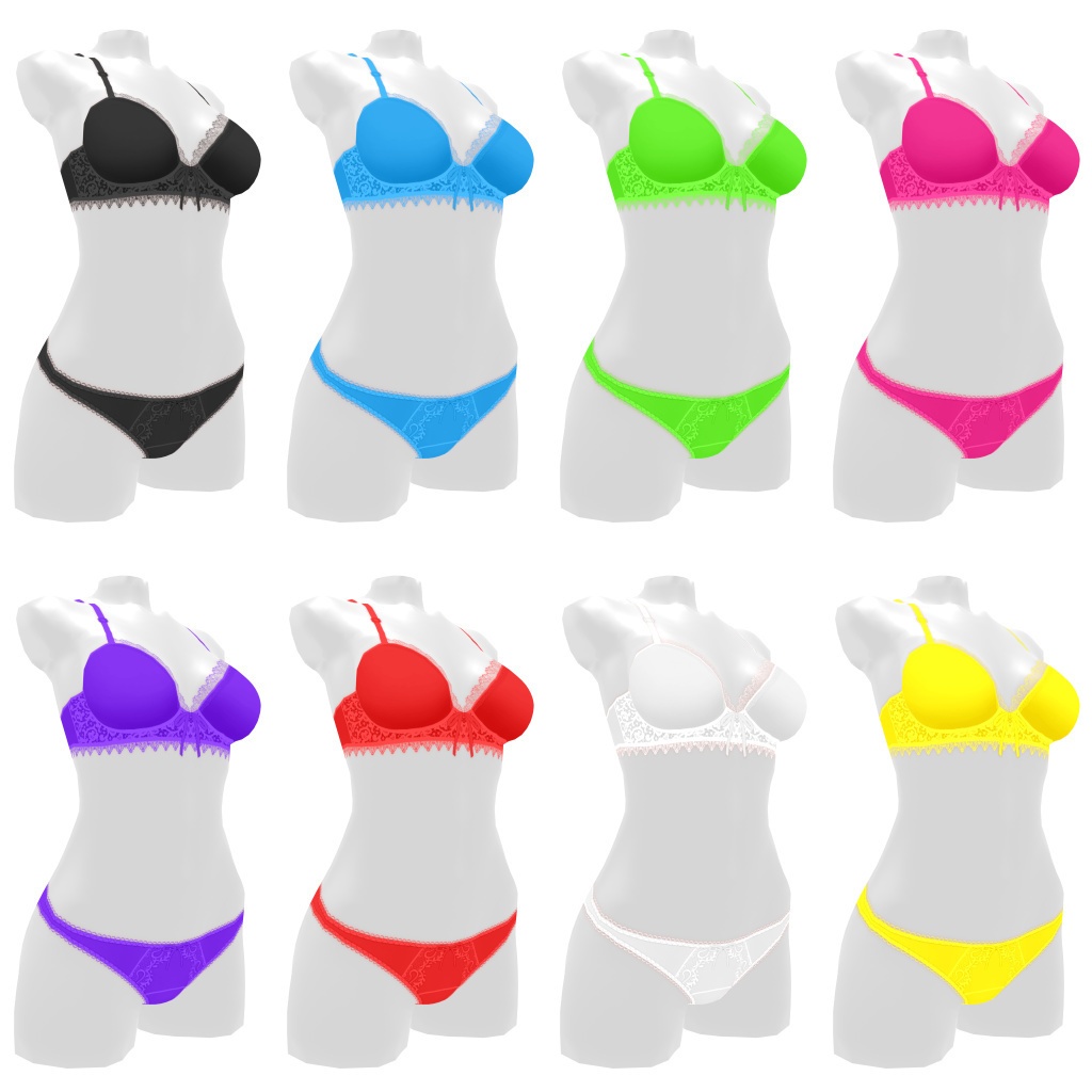 VRoidランジェリー262 しっかり補正カジュアルブラ&ショーツ