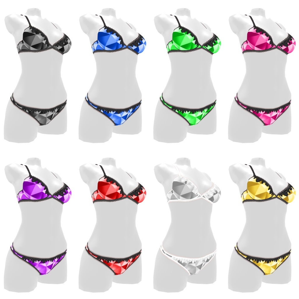 VRoidランジェリー280 ジオメトリックパターンカジュアル上下