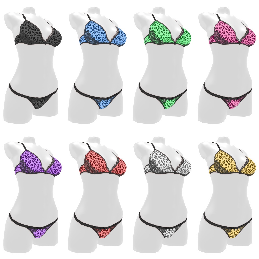 VRoidランジェリー283 アニマル柄カジュアル上下