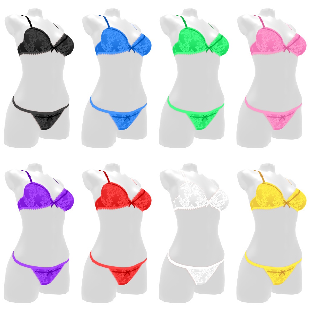 VRoidランジェリー304 ファンシーアスタリスクブラショーツ