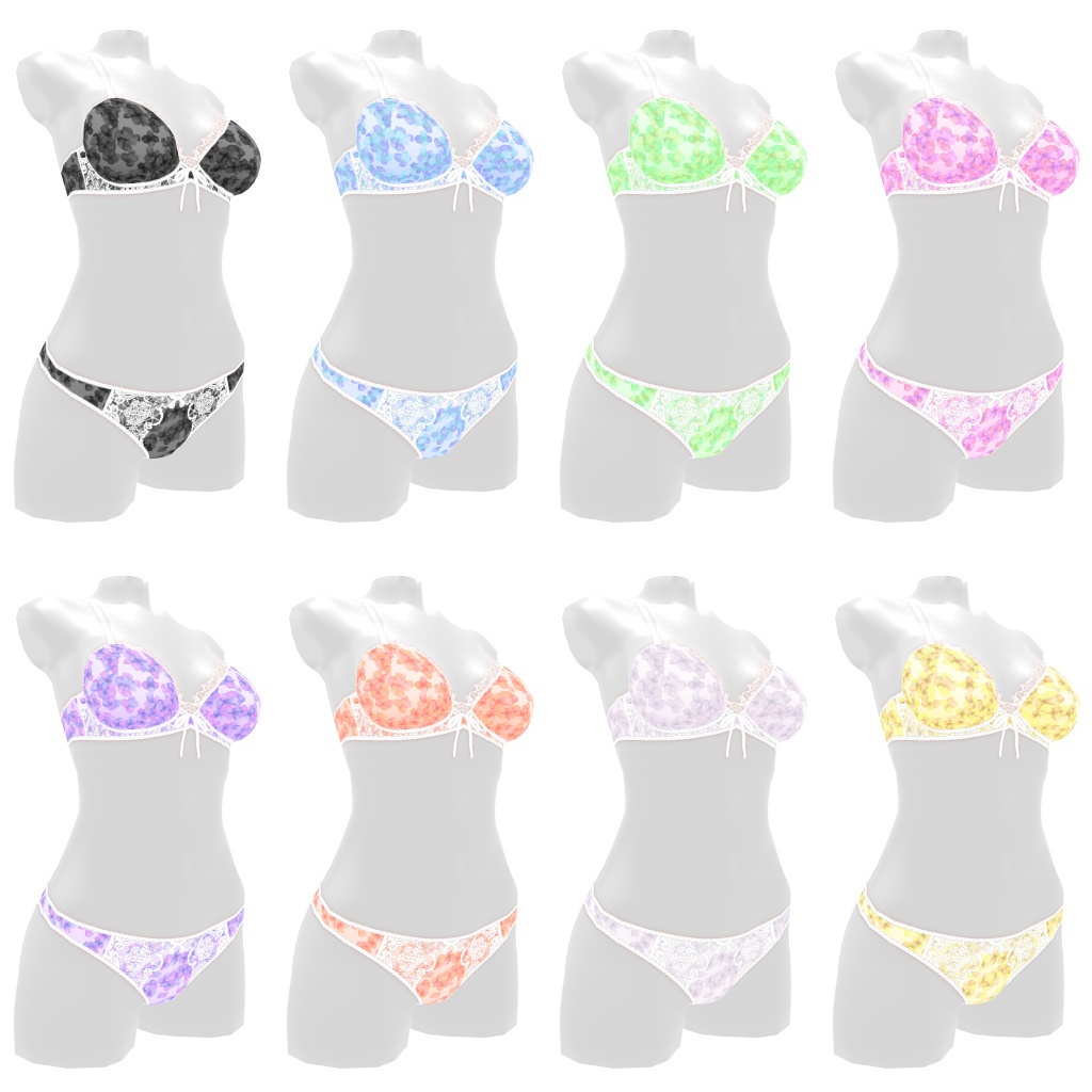 VRoidランジェリー318 花柄デザインカジュアル