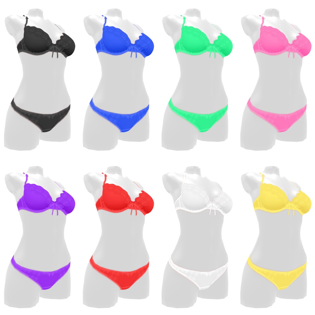 VRoidランジェリー323 レリーフレースエッジブラショーツ