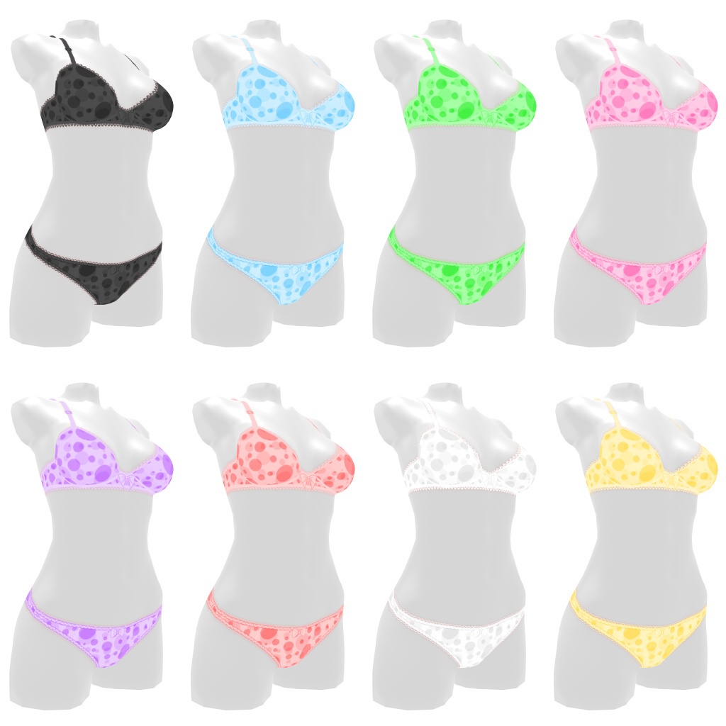 VRoidランジェリー324 ランダム水玉模様ヤングカジュアル