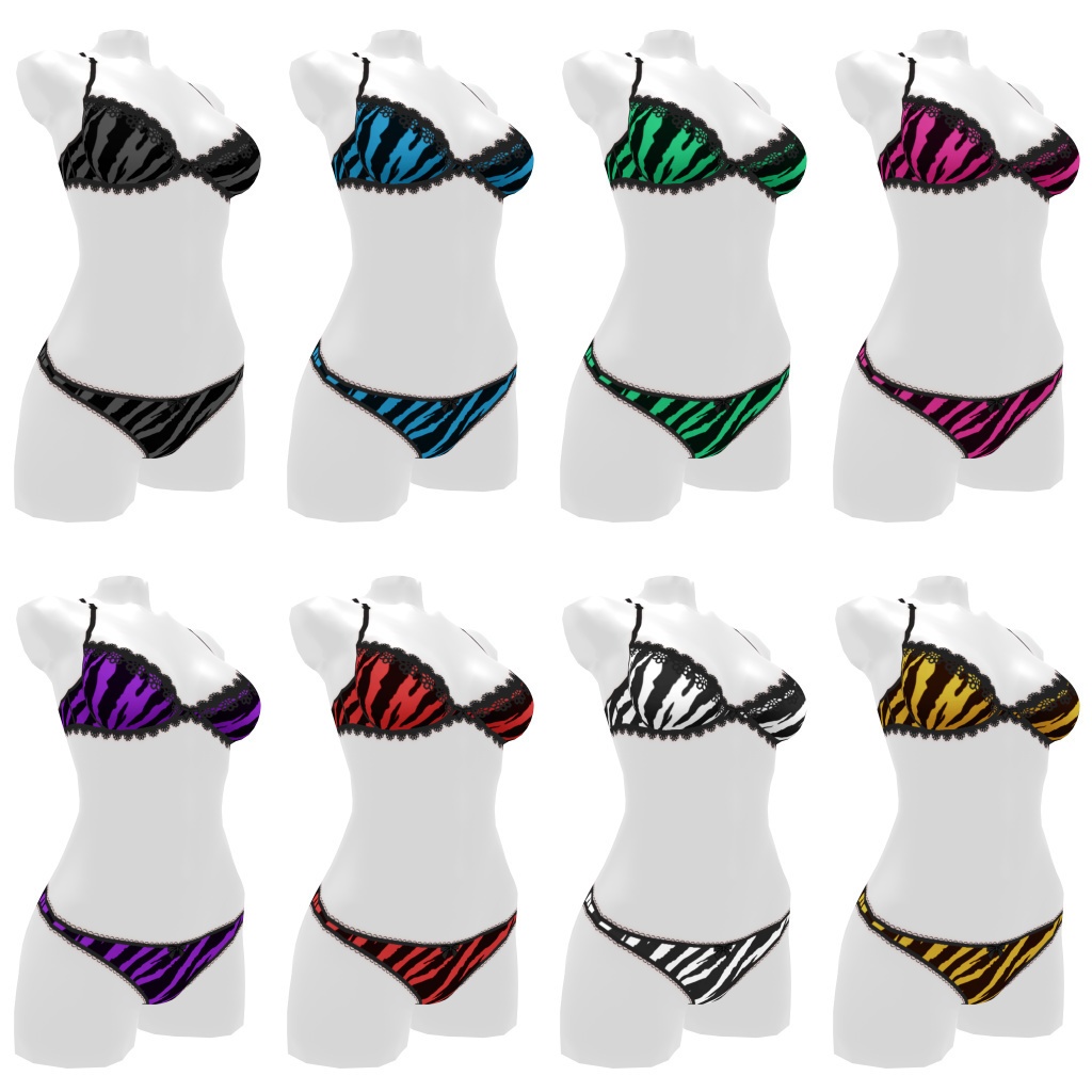 VRoidランジェリー340 トラ柄カジュアルブラショーツ