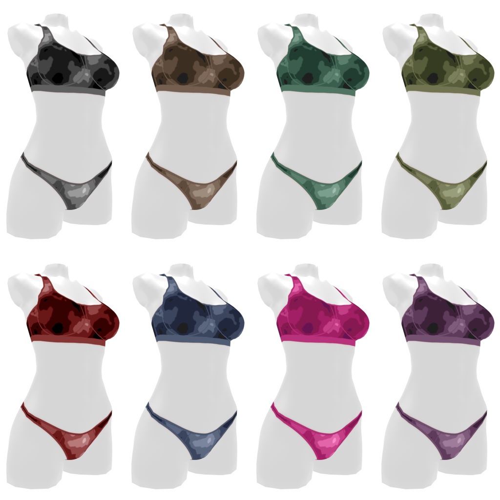 VRoidランジェリー341 迷彩柄スポーティカジュアル上下