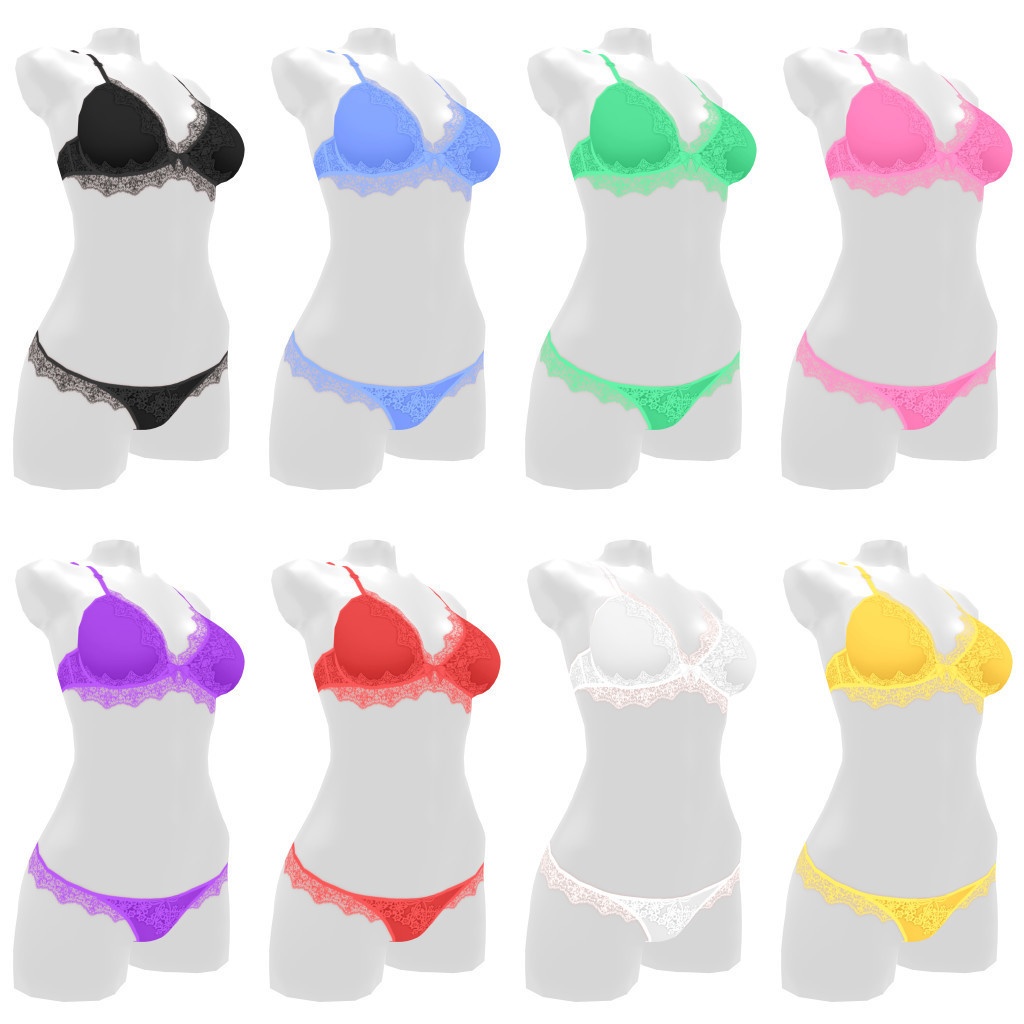 VRoidランジェリー376 サイドレースブラショーツ