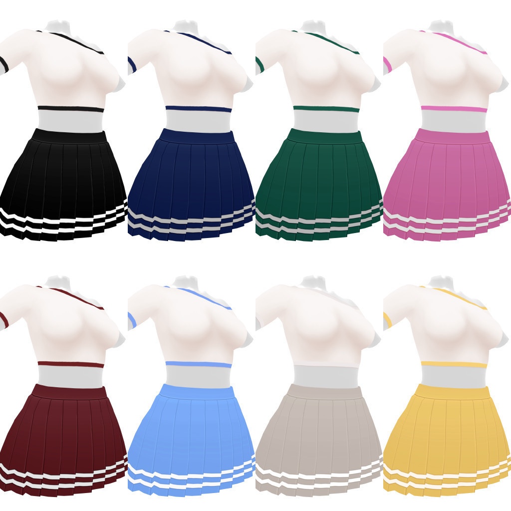 VRoidランジェリー378 ワンショルダータイトTシャツ