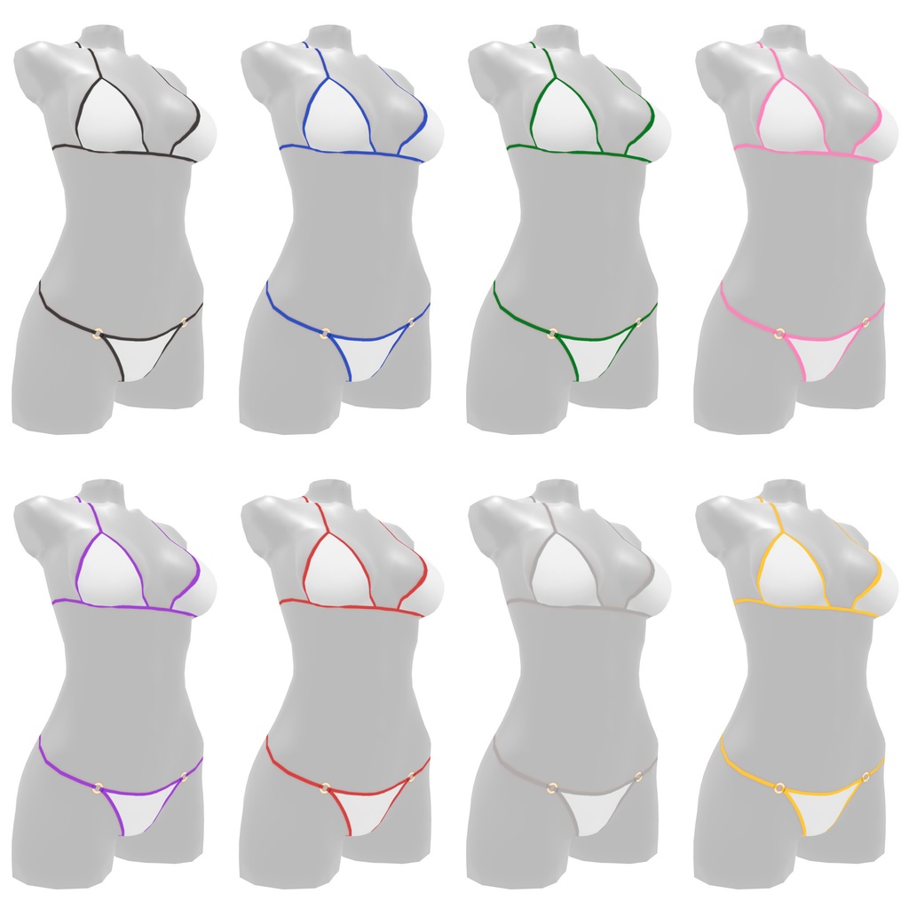 VRoidランジェリー382 ツートーンホルターネックビキニ