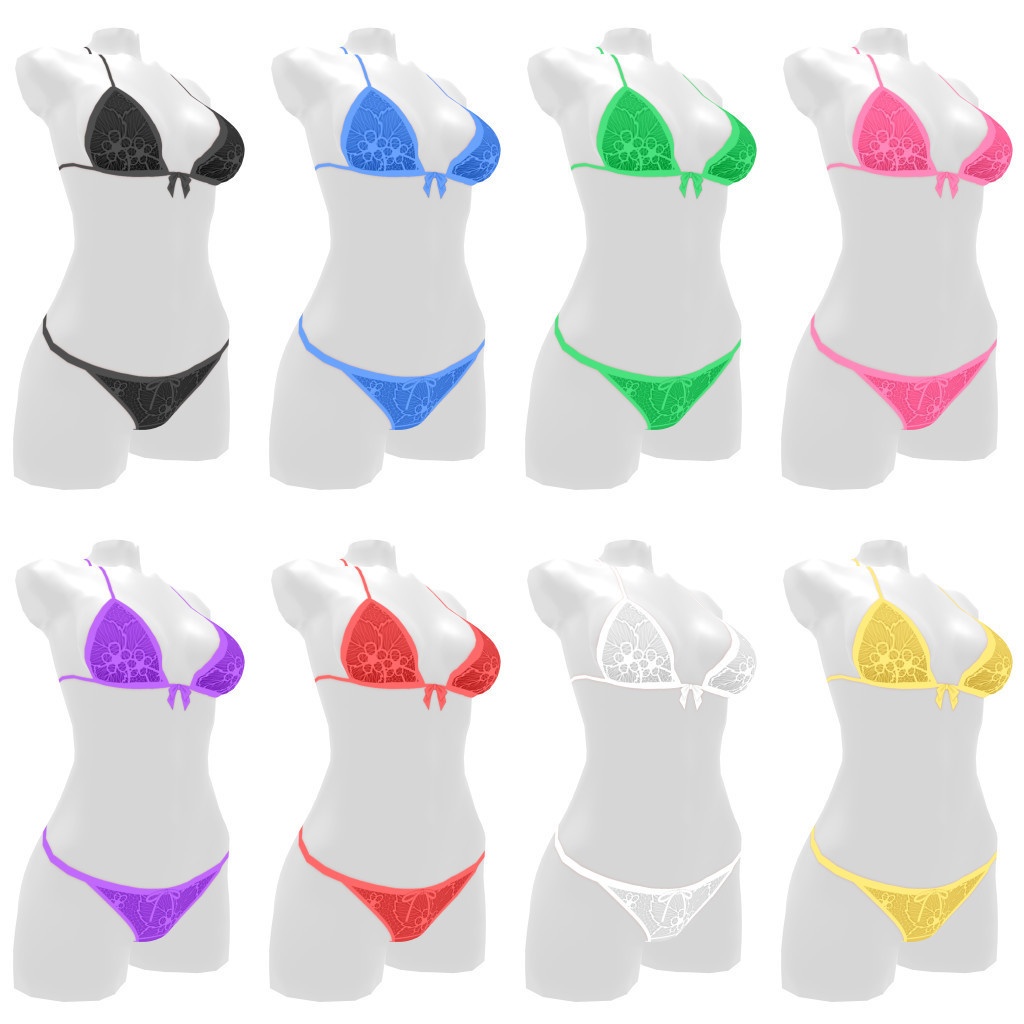 VRoidランジェリー384 レースデザインホルターネックビキニ