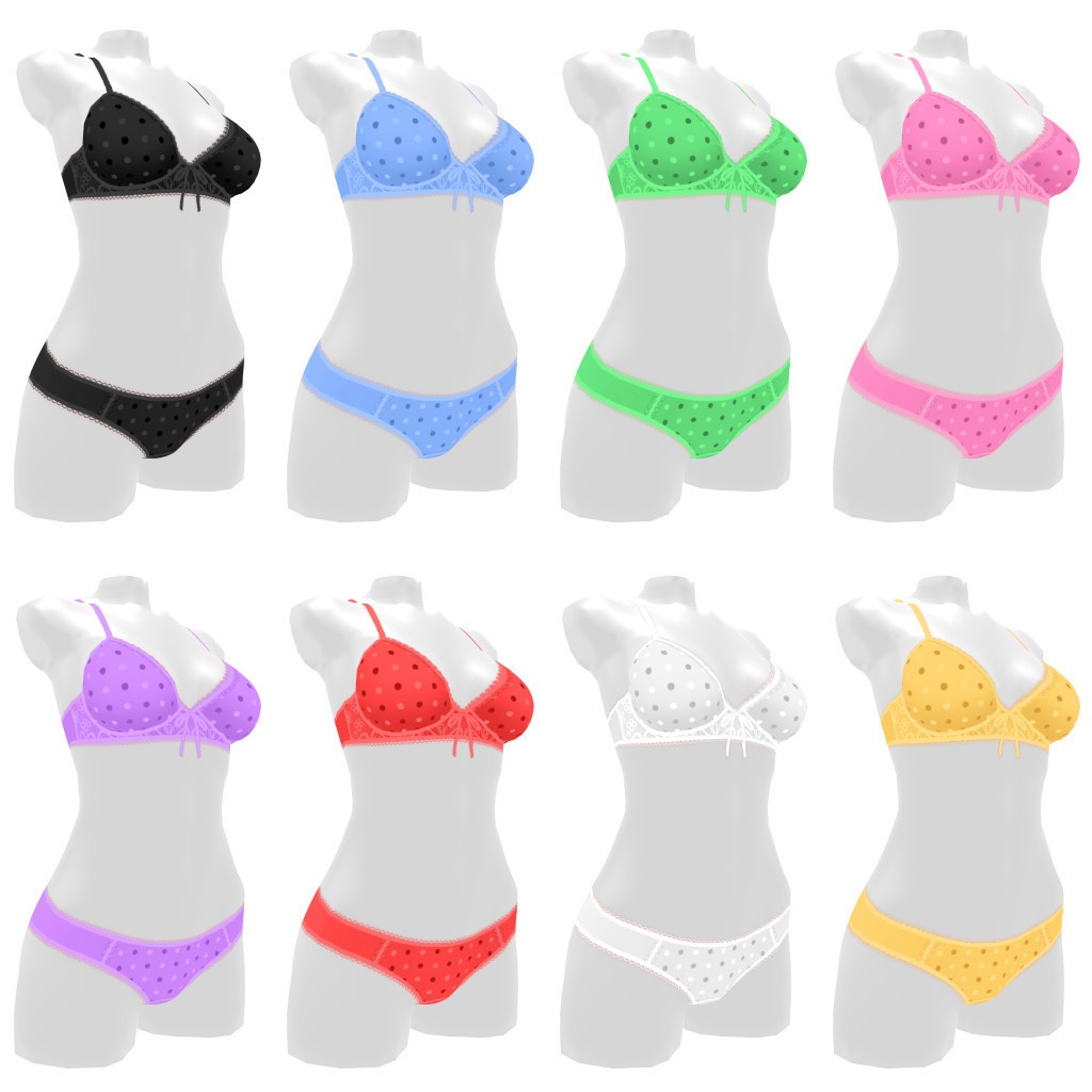 VRoidランジェリー386 ドット柄ファストファッションヤングカジュアル