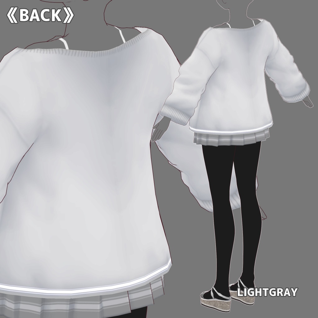 VRoid衣装 Zip-upジャケットリラックスコーデ