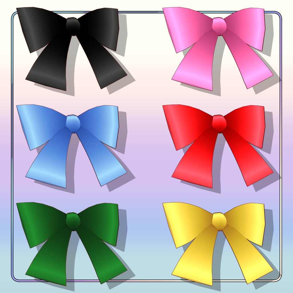 VRoid衣装 髪だけど装着が簡単な一体型リボン