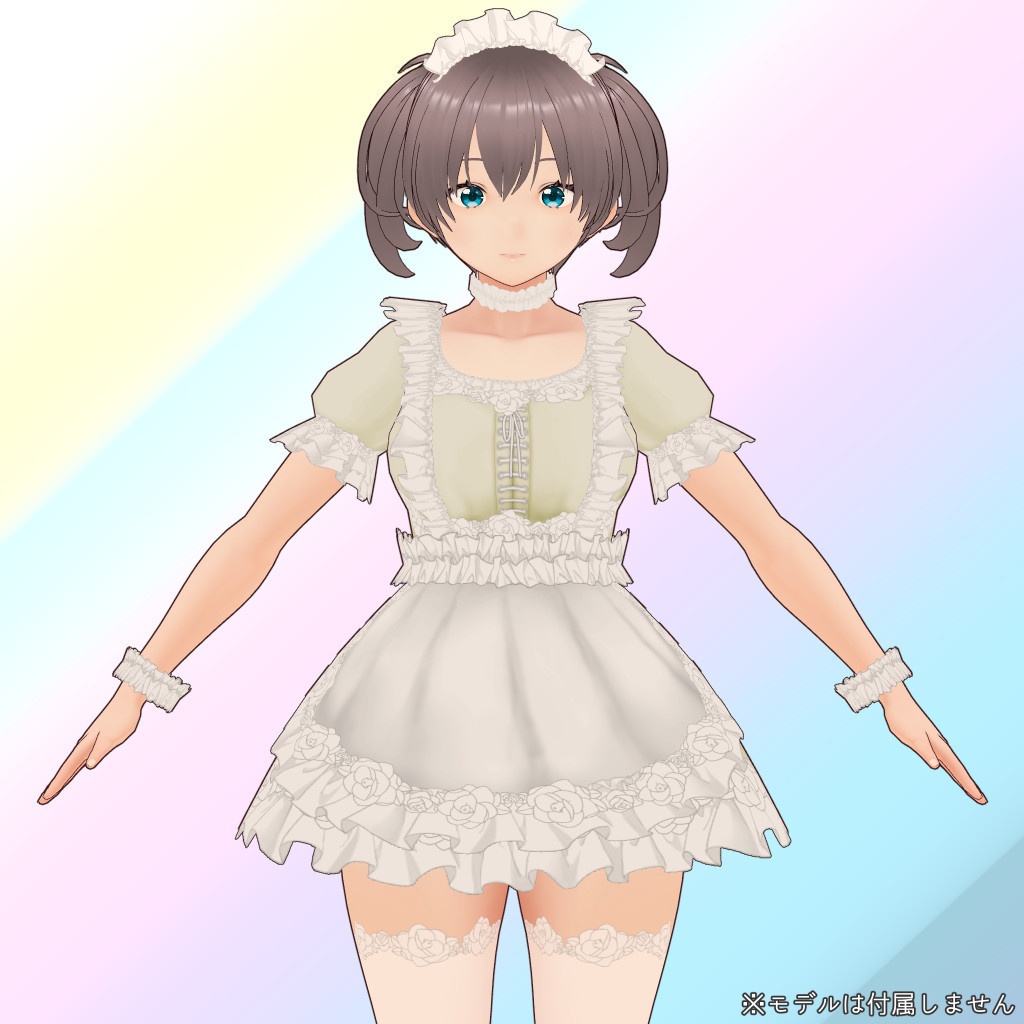 VRoid衣装 黒バラのメイド服・白バラのメイド服