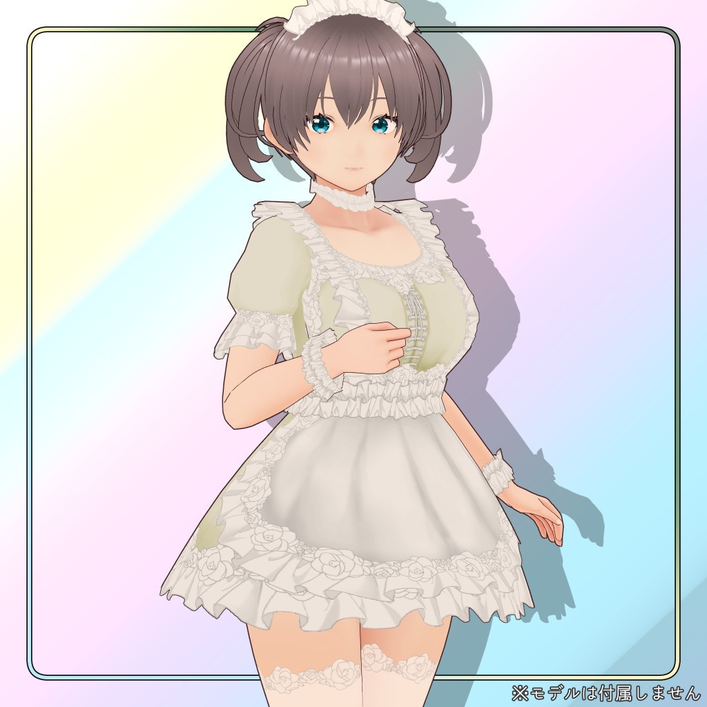 VRoid衣装 黒バラのメイド服・白バラのメイド服