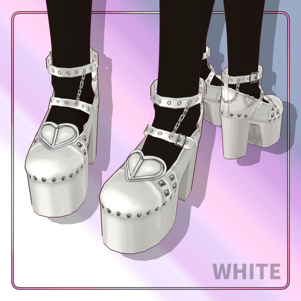 VRoid衣装 地雷系ゴスロリパンク厚底シューズ