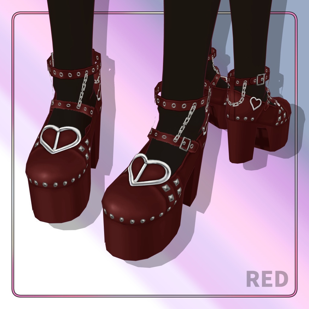 VRoid衣装 地雷系ゴスロリパンク厚底シューズ