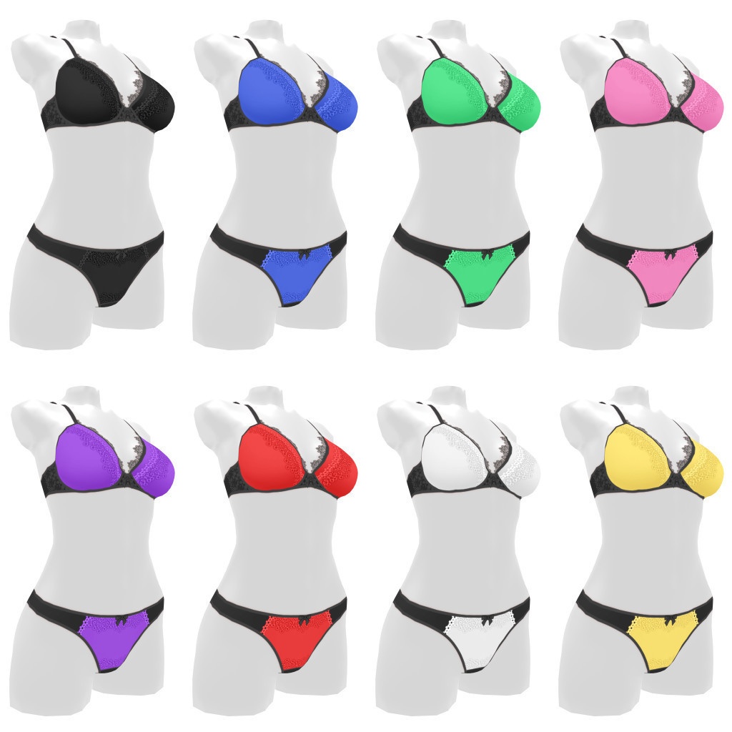 VRoidランジェリー410 ブラックベースツートーンカジュアル