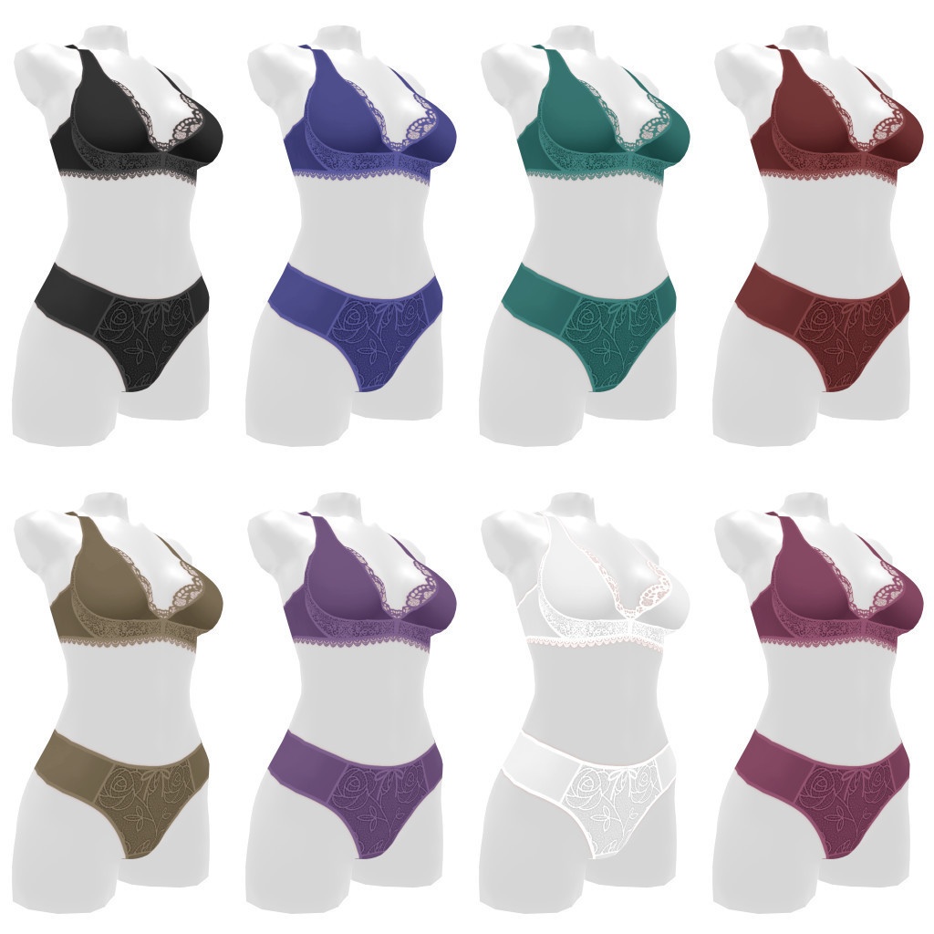 VRoidランジェリー412 締め付けないノンワイヤーナイトブラセット